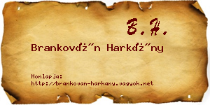 Brankován Harkány névjegykártya
